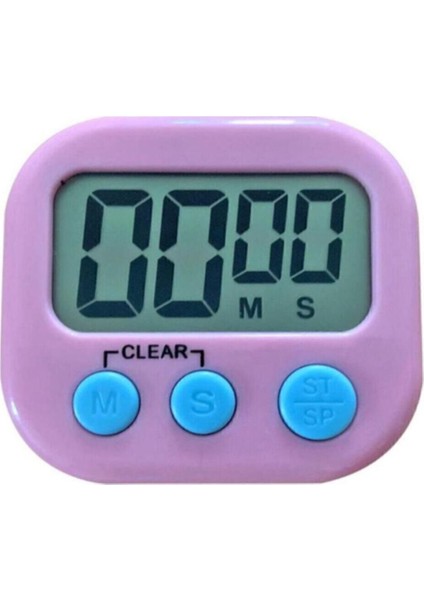 Luxury Pembe Dijital Ekranlı Alarmlı Mıknatıslı Ayaklı Mutfak Zamanlayıcı Fırın Timer 1 Adet