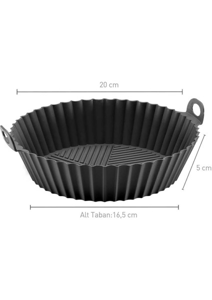 Luxury Airfryer Silikon Pişirme Kabı Siyah 1 Adet