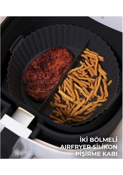 Luxury 3 Parça Pratik Silikon Airfryer Pişirme Kağıdı Yonca, Muffin, Iki Bölmeli Fırın Mikrodalga Kap Hh 1 Adet fırsatları