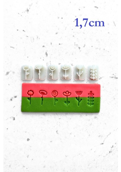Luxury Abstract Çiçek Polimer Kil Seramik Hamuru Mini Damga Seti - 1,7cm 1 Adet