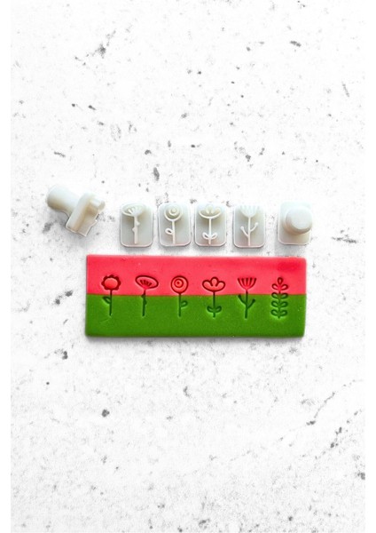Luxury Abstract Çiçek Polimer Kil Seramik Hamuru Mini Damga Seti - 1,7cm 1 Adet
