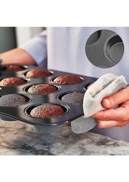 Luxury 12'li Muffin Kek Kalıbı, Krema Torbası ve 100 Adet Renkli Cupcake , Browni ,muffin Kağıdı Kalıbı Set 1 Adet