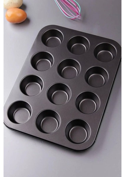 Luxury 12'li Muffin Kek Kalıbı, Krema Torbası ve 100 Adet Renkli Cupcake , Browni ,muffin Kağıdı Kalıbı Set 1 Adet