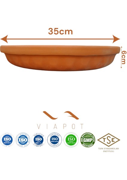 Luxury Antep - Oval Güveç Fırın Tepsisi Içi Sırlı Çömlek 35X6CM 2900ML 1 Adet