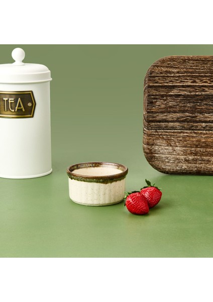 Luxury Ipek Porselen Sufle Kabı - Yeşil - 9 cm 1 Adet