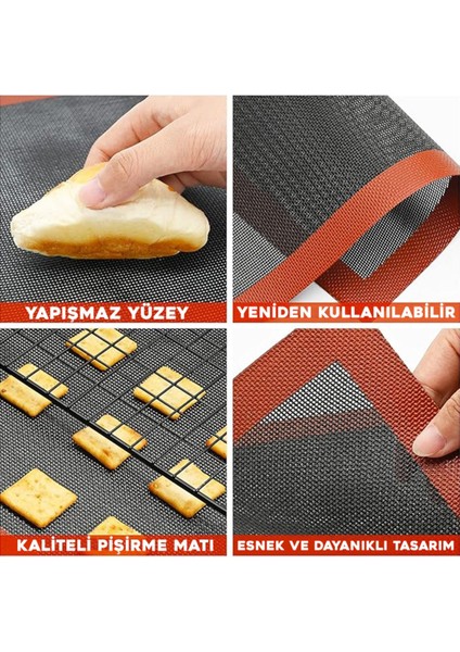 Luxury Profesyonel Yanmaz Yapışmaz Yıkanabilir Silikon Pişirme Matı - - 30CMX40CM 1 Adet fiyatları