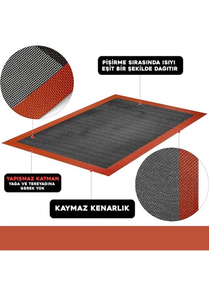 Luxury Profesyonel Yanmaz Yapışmaz Yıkanabilir Silikon Pişirme Matı - - 30CMX40CM 1 Adet modelleri