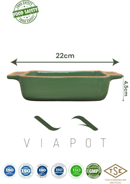 Luxury Buca Fırın ve Sunum Tepsisi 450 ml - Tam Sırlı 22*11*4,5 cm - Yeşil 1 Adet modelleri