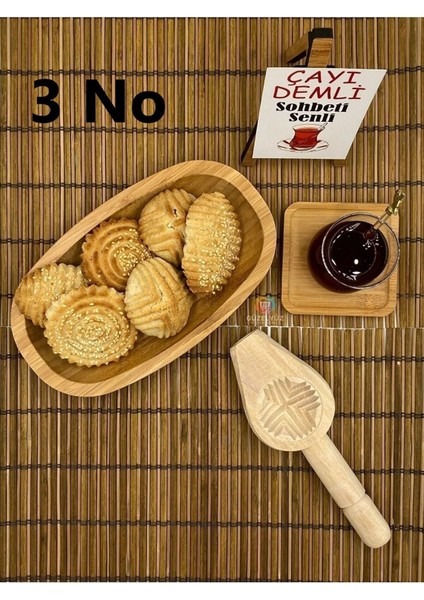 Luxury Ahşap Kömbe Kerebiç Kurabiye Pasta Kalıbı 1 Adet 3 No Kalıp 1 Adet