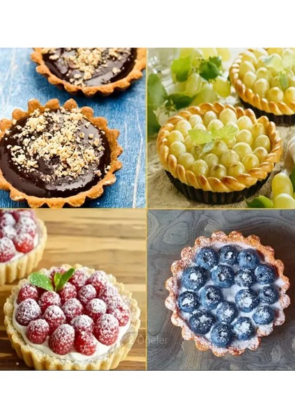 Luxury (5ADET)ÇIKARILABILIR Taban Mini Tart Kalıbı Yapışmaz Cupcake Muffin Kalıbı Turta, Peynirli Kek,tatlı 1 Adet