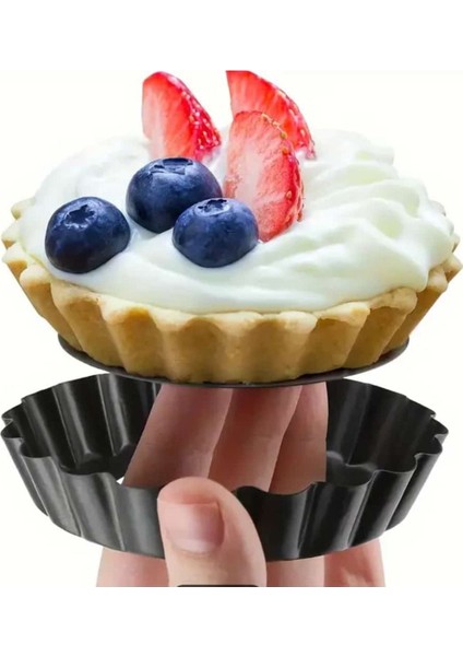 Luxury (5ADET)ÇIKARILABILIR Taban Mini Tart Kalıbı Yapışmaz Cupcake Muffin Kalıbı Turta, Peynirli Kek,tatlı 1 Adet