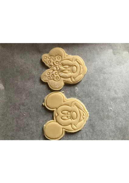 Luxury Mickey & Minnie Mouse Temalı 2’li Kurabiye & Şeker Hamuru Kalıbı Seti 1 Adet