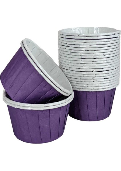 Luxury Muffin Kağıt Karton Mor Cupcake Kek Kalıbı Kapsülü Kabı - 50 Adetlik 5 Paket 1 Adet