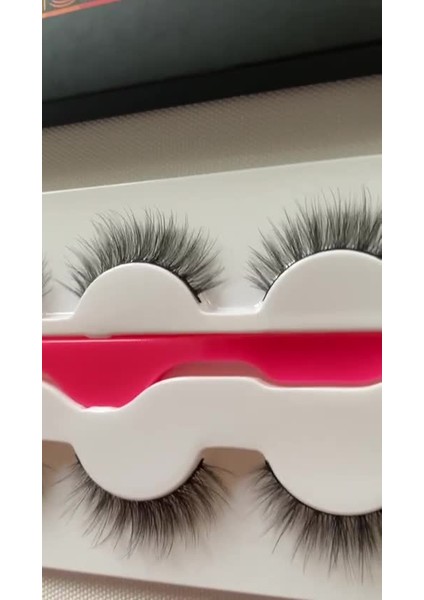 Luxury Doğal Ipek Takma Kirpik 3 Çift + Kirpik Takma Aparatı 3d-21 1 Adet