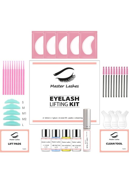 Luxury Kirpik Lifting Seti Yapıştırıcılı 10ML Lash Lift, Kaş & Kirpik Perma Seti Full Set 1 Adet