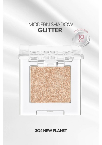 Luxury Kalıcı, Topaklanma Yapmayan, Simli Tekli Far Modern Shadow Glitter (304 New Planet) 1 Adet