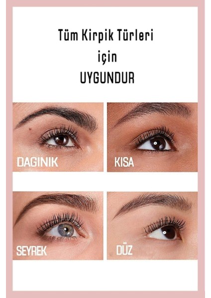 Luxury Sky High Maskara Pembe & Simli Siyah Kalem Eyeliner Seti Waterproof 1 Adet