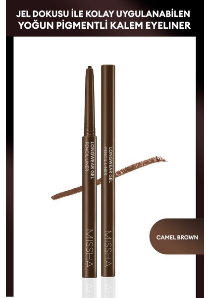 Luxury Pürüzsüz Uygulama Sunan Jel Dokuda Kalem Eyeliner Longwear Gel Pencil Liner (Camel Brown) 1 Adet