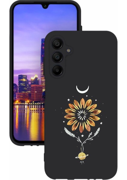 Luxury Samsung Galaxy A35 Uyumlu Kamera Korumalı ve Tasarımlı Siyah Renk Silikon Kılıf 1 Adet