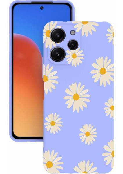 Luxury Xiaomi Redmi 12 Baskılı ve Kamera Korumalı Lila Renk Silikon Kılıf 1 Adet