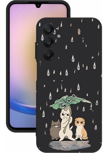 Luxury Samsung galaxy A25 Uyumlu Kamera Korumalı ve Tasarımlı Siyah Renk Silikon Kılıf 1 Adet