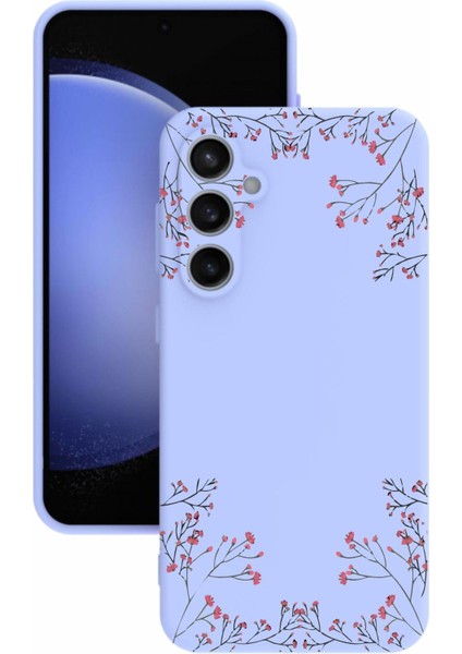 Luxury Samsung galaxy S23 Fe Uyumlu Kamera Korumalı ve Tasarımlı Lila Renk R Kalite Silikon Kılıf 1 Adet