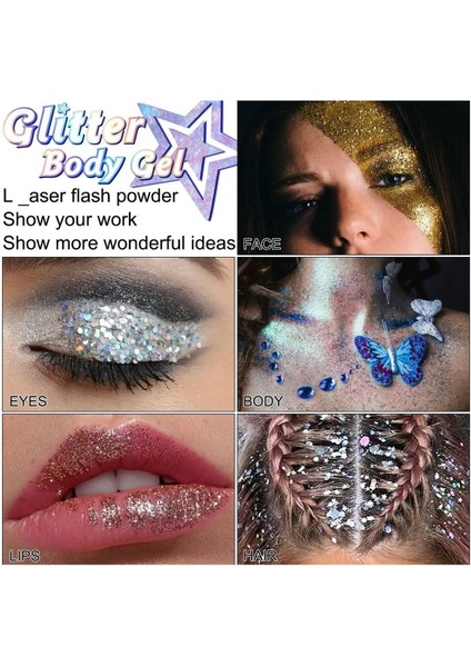 Luxury Yüz ve Vücut Parlatıcı Sim Glitter Jel 30GR 1 Adet