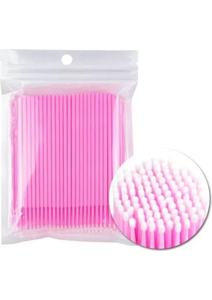 Luxury Lash Lifting Microbrush Çubukları 100'LÜ Pembe 1 Adet