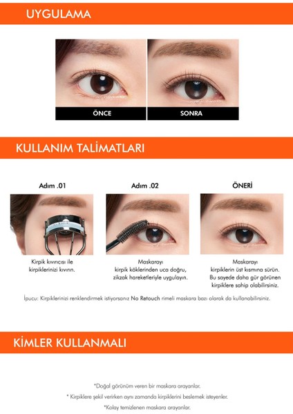 Luxury Keratin ve Kolajen Içeren Besleyici Şeffaf Maskara No Retouch Lash Correcting Mascara 1 Adet