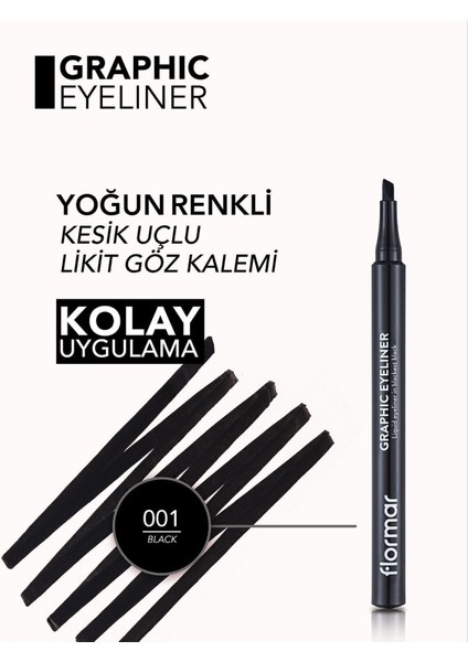 Luxury Kesik Uçlu Grafik Göz Kalemi (Siyah) - Graphic Eyeliner - 001 Black - 8690604478507 1 Adet indirimleri