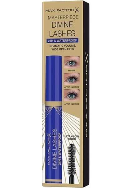 Luxury Divine Lashes Waterproof Hacim Verici Tere Dayanıklı Maskara Siyah 1 Adet fiyatları