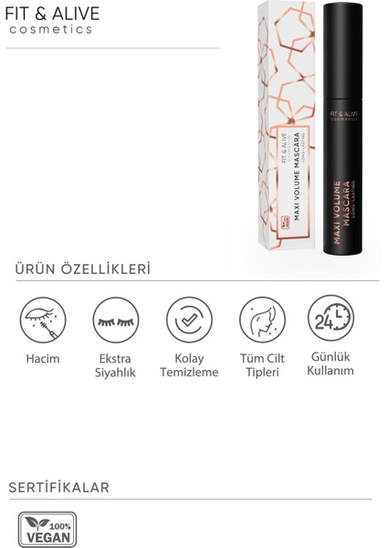 Luxury Fitalive Maxi Volume Mascara Ultra Hacim Veren Maskara 1 Adet