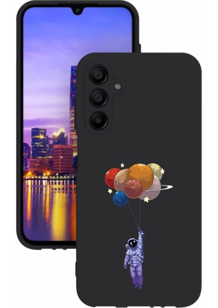 Luxury Samsung Galaxy A35 Uyumlu Kamera Korumalı ve Tasarımlı Siyah Renk Silikon Kılıf 1 Adet