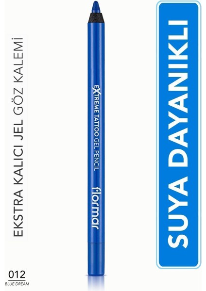 Luxury Mat Kalıcı Göz Kalemi (Mavi) - Extreme Tattoo Gel Pencil - 012 Blue Dream - 8682536041195 1 Adet