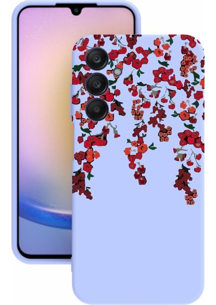 Luxury Samsung galaxy A25 Uyumlu Kamera Korumalı ve Tasarımlı Lila Renk Silikon Kılıf 1 Adet