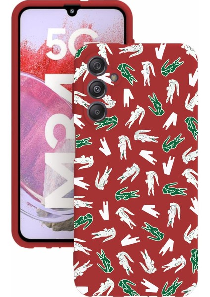 Luxury Samsung galaxy M34 Uyumlu Kamera Korumalı ve Tasarımlı Kırmızı Renk Silikon Kılıf 1 Adet