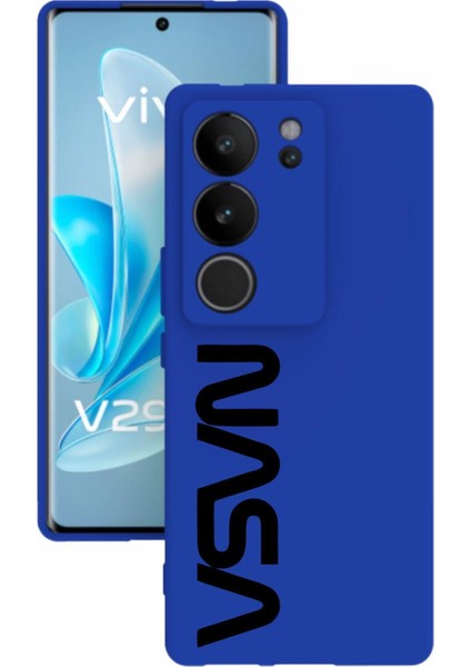 Luxury V29 Uyumlu Mavi Renk Tasarımlı Silikon Kılıf 1 Adet