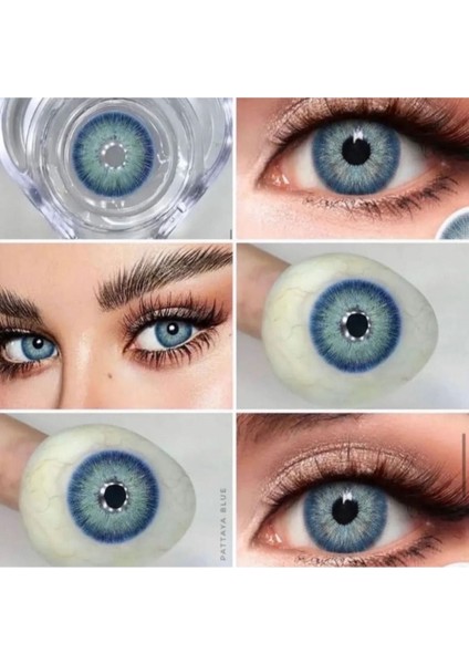 Luxury Bahama Blue/hareli Mavi Göz Lens/yıllık 1 Adet