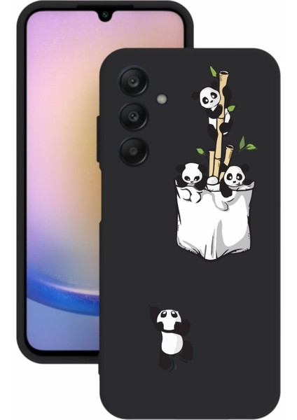 Luxury Samsung Galaxy A35 Uyumlu Kamera Korumalı ve Tasarımlı Siyah Renk Silikon Kılıf 1 Adet