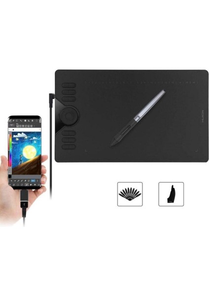 Luxury New HS610 Grafik Çizim Tableti-Tablet ve Telefon Uyumlu Büyük Boy 10X6,25'' 1 Adet