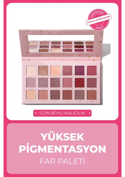 Luxury Messy Beauty 18 Renk Kalıcı Göz Farı Paleti, Yüksek Pigmentasyon, Topaklanmaz, Kolay Dağılım 1 Adet