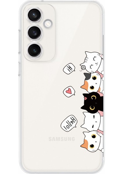 Luxury Samsung galaxy S23 Fe Uyumlu Kamera Korumalı ve Tasarımlı Şeffaf Renk R Kalite Silikon Kılıf 1 Adet