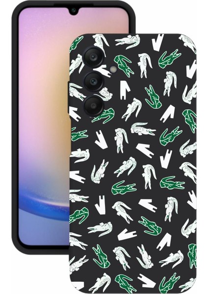 Luxury Samsung Galaxy A35 Uyumlu Kamera Korumalı ve Tasarımlı Siyah Renk Silikon Kılıf 1 Adet