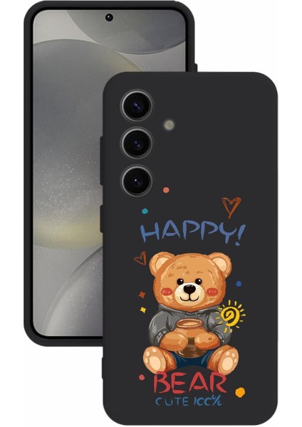 Luxury Samsung galaxy S24 Uyumlu Kamera Korumalı ve Tasarımlı Siyah Renk Silikon Kılıf 1 Adet