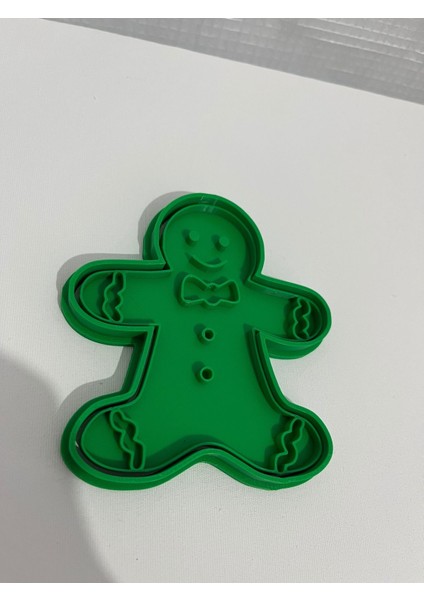 Luxury Kurabiye Adam/ Gingerbread Man Yılbaşı Temalı Kurabiye Kalıbı Damga ve Kesici Seti-9 cm 1 Adet