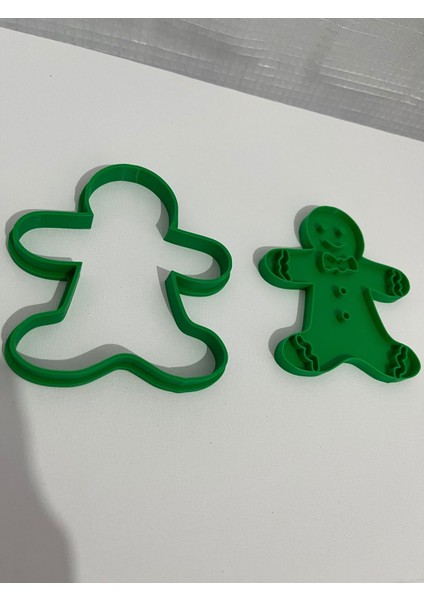 Luxury Kurabiye Adam/ Gingerbread Man Yılbaşı Temalı Kurabiye Kalıbı Damga ve Kesici Seti-9 cm 1 Adet