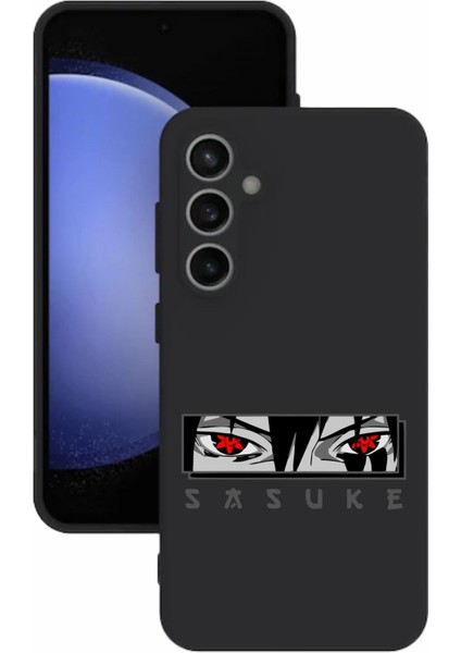 Luxury Samsung Galaxy S23 Fe Baskılı ve Kamera Korumalı Siyah Renk Silikon Kılıf 1 Adet