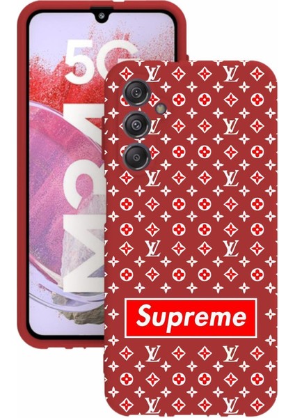 Luxury Samsung galaxy M34 Uyumlu Kamera Korumalı ve Tasarımlı Kırmızı Renk Silikon Kılıf 1 Adet