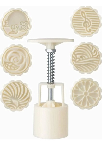Luxury Mooncake Kurabiye Kalıbı Basmalı 6 Başlıklı Kalıp Desenli Kalıp Desenleri Farklılık Gösterebilir 1 Adet fiyatları