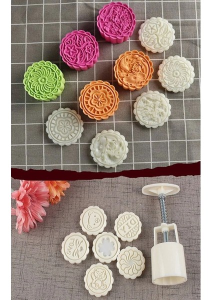 Luxury Mooncake Kurabiye Kalıbı Basmalı 6 Başlıklı Kalıp Desenli Kalıp Desenleri Farklılık Gösterebilir 1 Adet fırsatları